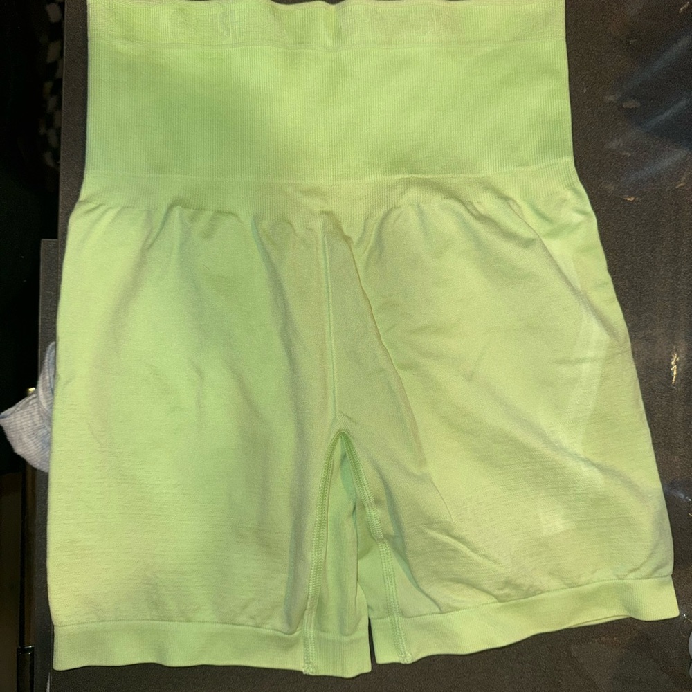 Gymshark Neon Green High-Waisted Bike Shorts